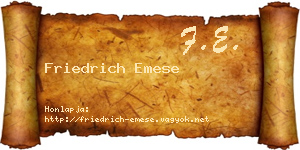 Friedrich Emese névjegykártya